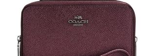COACH Double Zip RARE Metallic Cherry Red Phone Wristlet Wallet (53488)